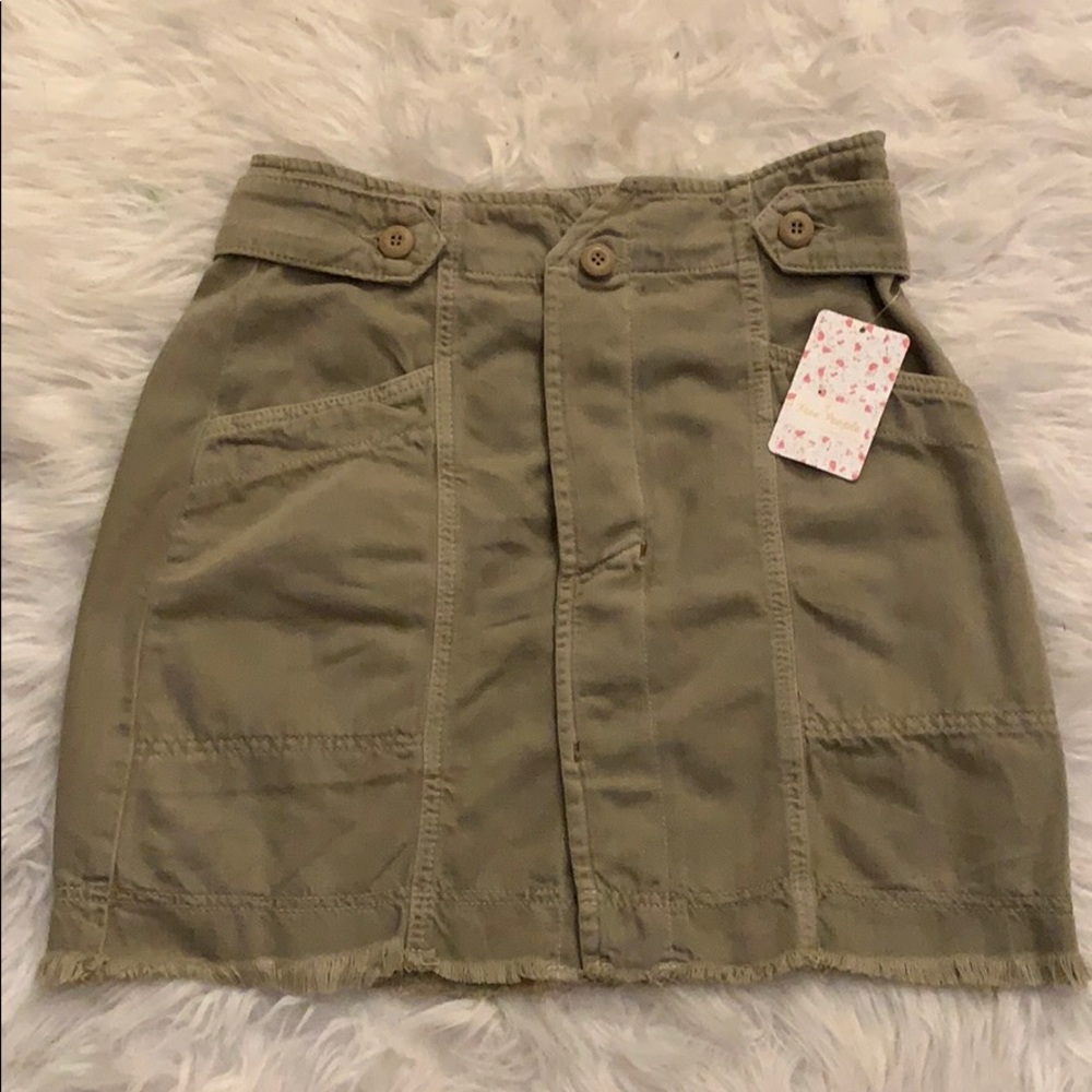 Free People Alpha Utility Contrast-Seam Mini Skirt - Picture 6 of 7